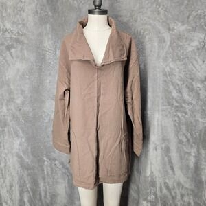 Soft Surroundings Womens XL Pullover Brown Top Sweatshirt Relaxed Casual Pockets